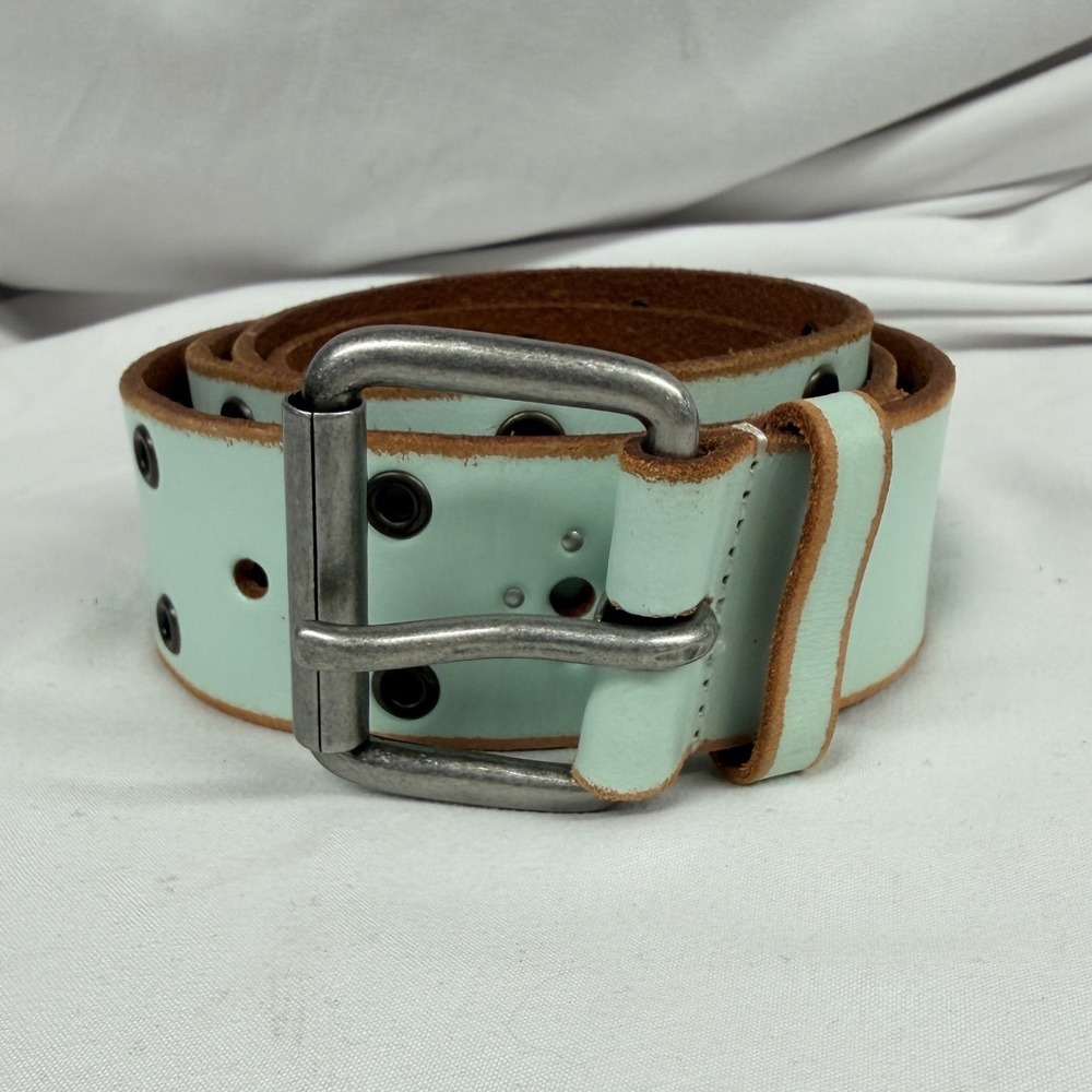 GAP Women's Y2K Chunky Boho Western Mint Genuine Leather Belt XL